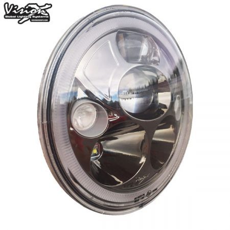 VISION X VORTEX 7" LED HUVUDSTRÅLKASTARE E-MÄRKT SVART KROM