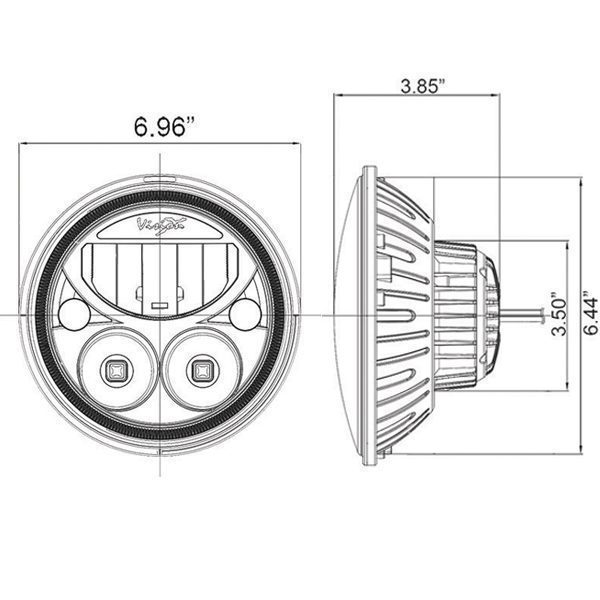 VISION X VORTEX 7" LED HUVUDSTRÅLKASTARE E-MÄRKT KROM - Bild 5