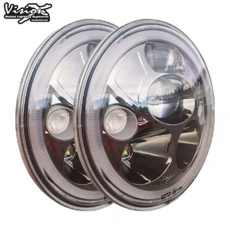 VISION X VORTEX 7" LED HEADLIGHTS KIT E-MARKED BLACK CHROME